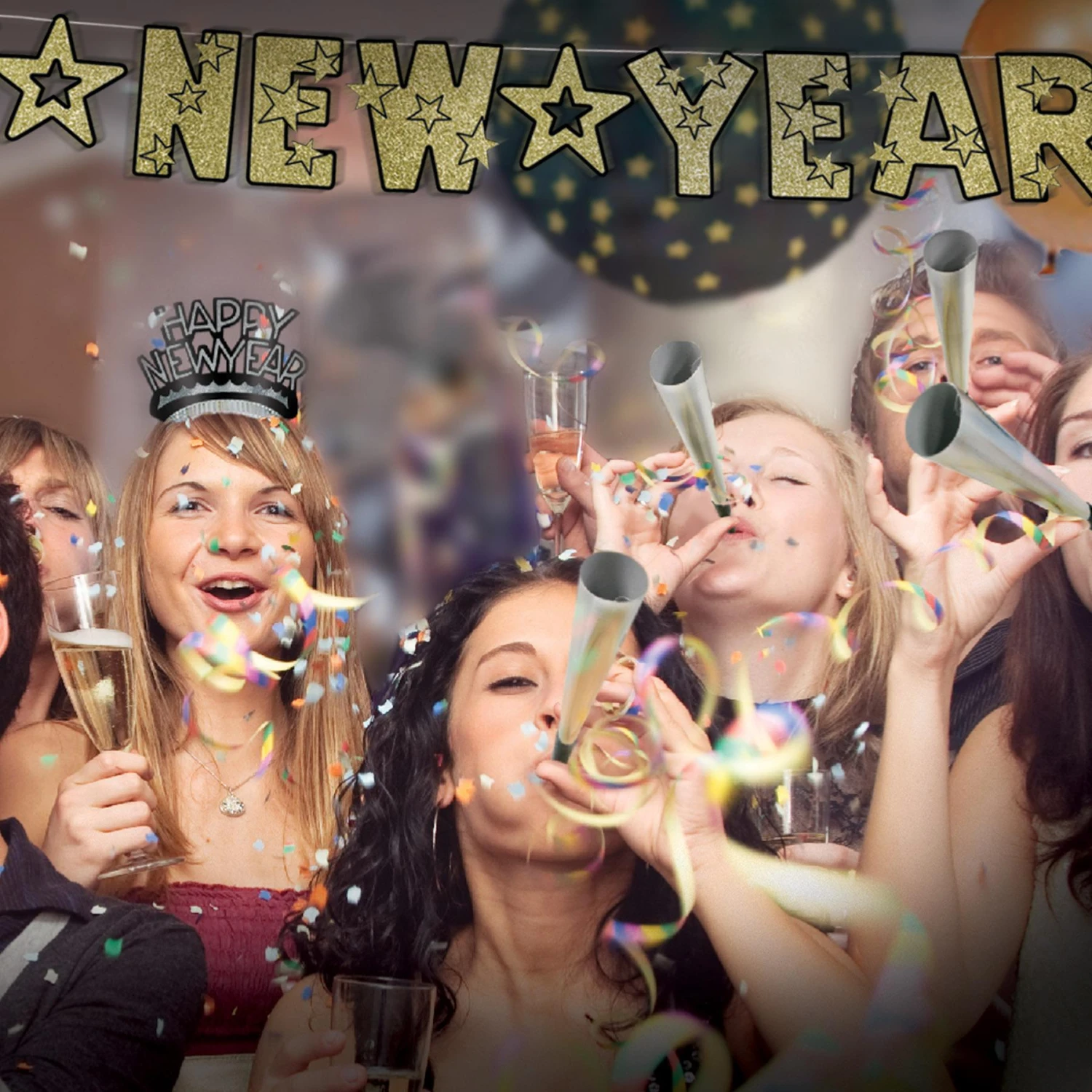 Pkgd Sparkling Silver Horns (4 Per Package) 2 Pkgd Sparkling Silver Horns (4 Per Package) - Image 2