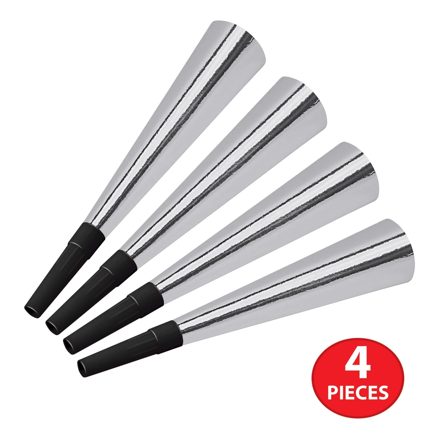 Pkgd Sparkling Silver Horns (4 Per Package) 4 Pkgd Sparkling Silver Horns (4 Per Package) - Image 4