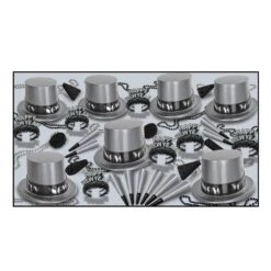 Simply Silver New Year's Eve Party Kit For 50 People