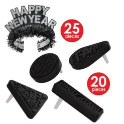 Simply Silver New Year's Eve Party Kit For 50 People -Bulk Party Supplies Shop 88573 50 i4 3