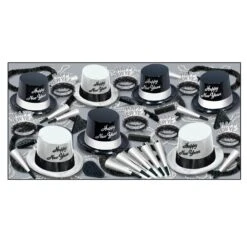 Black & White Legacy New Year's Eve Party Kit For 50 People