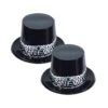 Silver Stardust New Years Party Topper Hat Black/silver (25 Per Case)