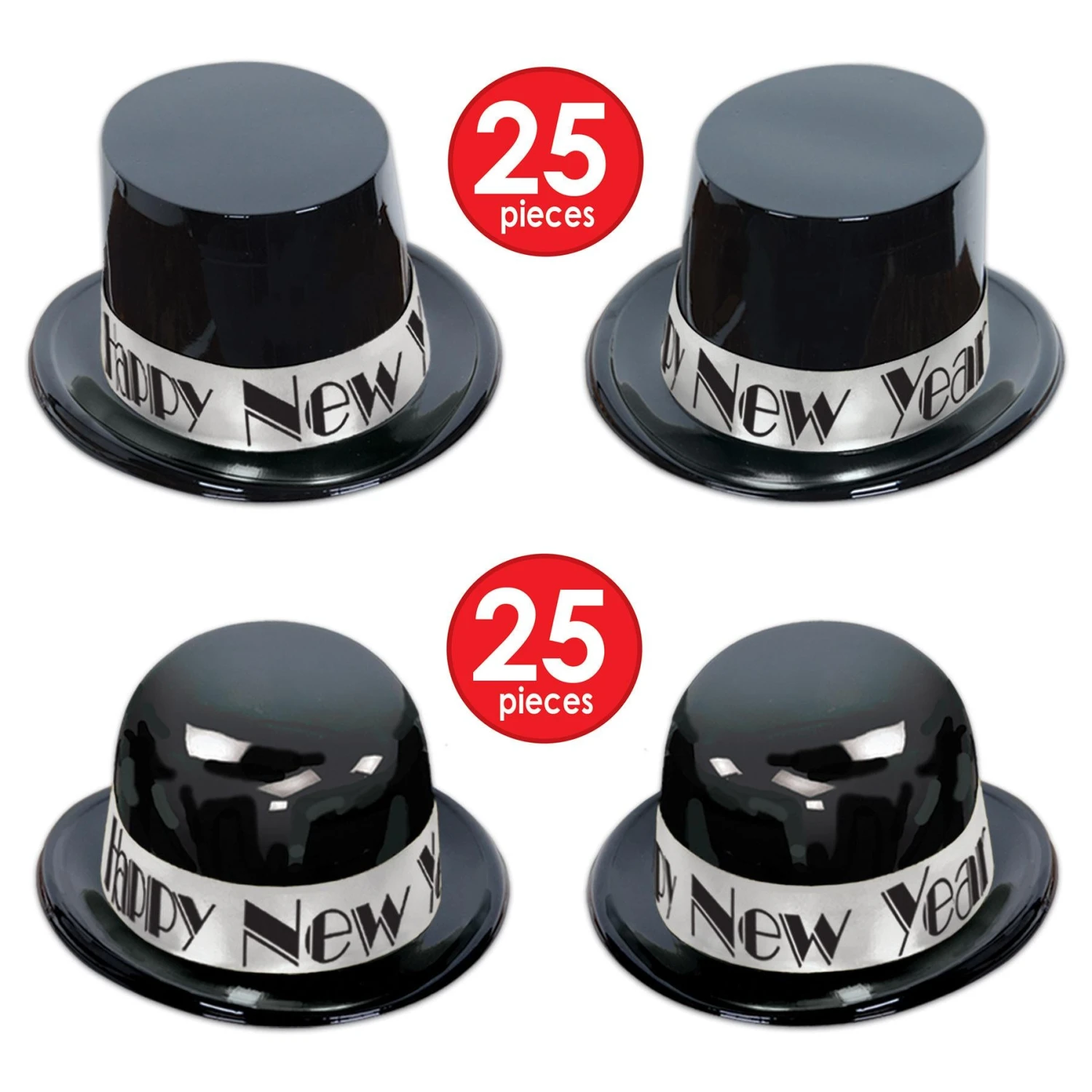 Showtime Silver New Year's Eve Party Kit For 100 People 3 Showtime Silver New Year's Eve Party Kit For 100 People - Image 3