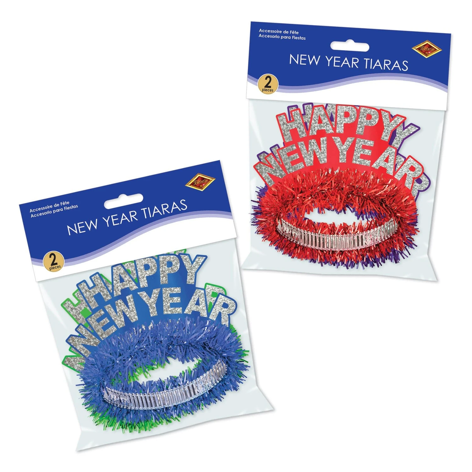 Packaged Happy New Year Regal Tiaras (2 Per Package) 2 Packaged Happy New Year Regal Tiaras (2 Per Package) - Image 2
