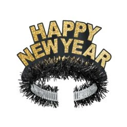 Black & Gold Happy New Year Regal Tiara
