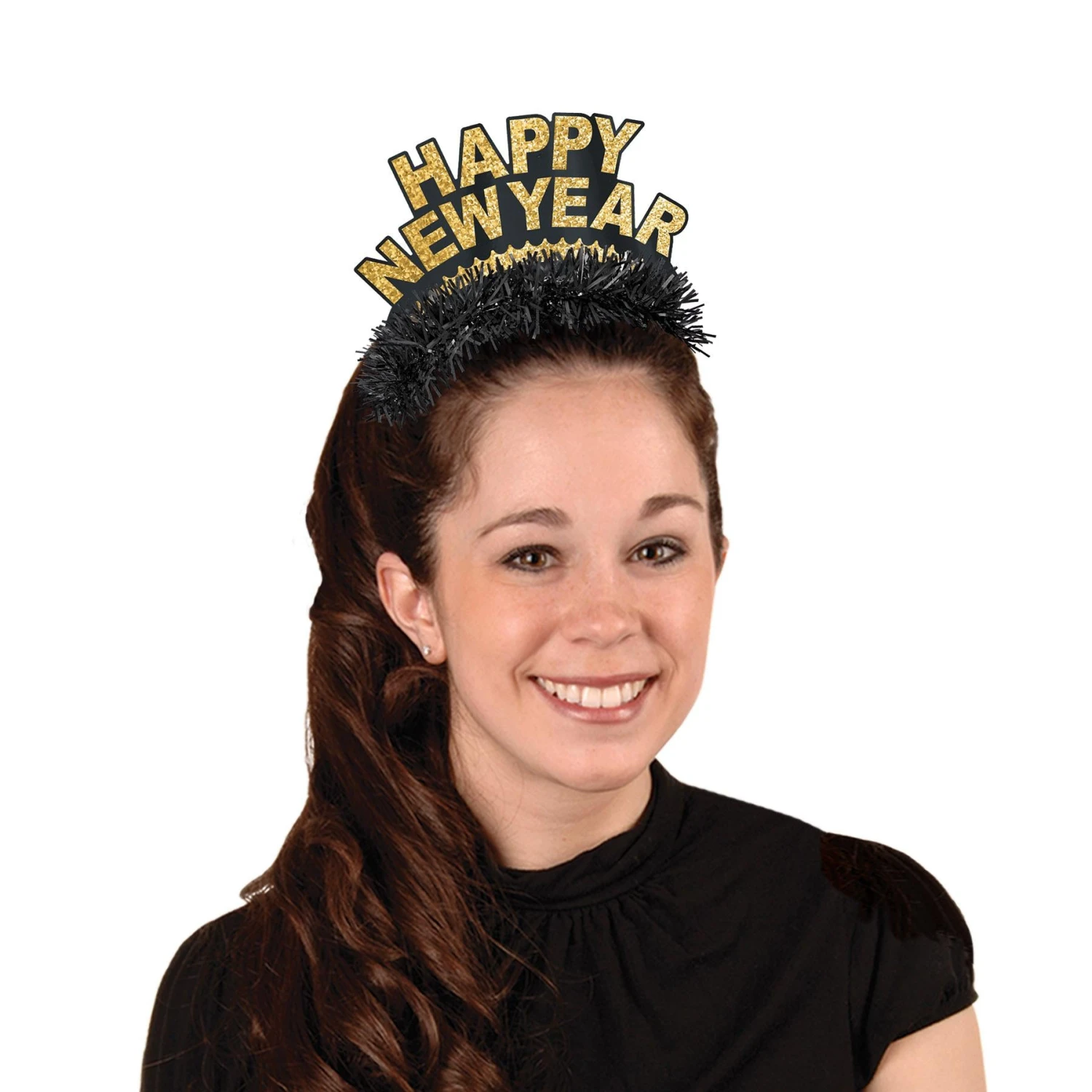 Black & Gold Happy New Year Regal Tiara 3 Black & Gold Happy New Year Regal Tiara - Image 3