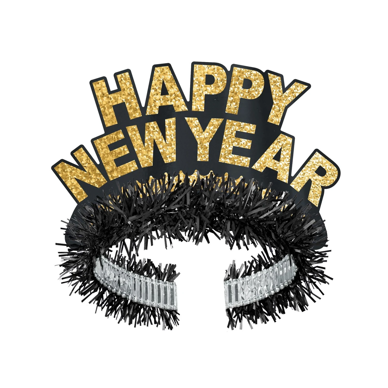 Black & Gold Happy New Year Regal Tiara 1 Black & Gold Happy New Year Regal Tiara