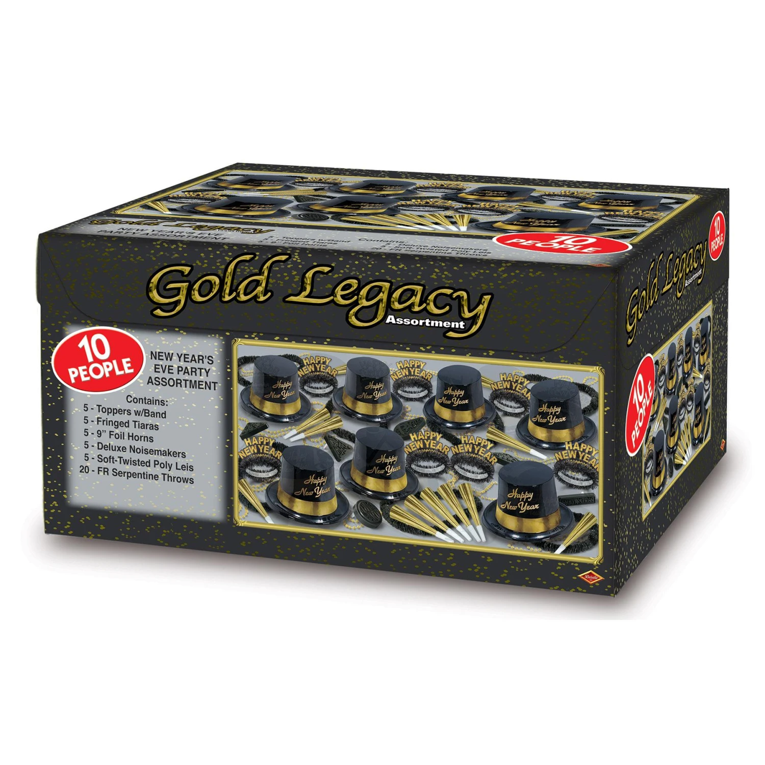New Year's Eve Gold Legacy Party Kit For 10 2 New Year's Eve Gold Legacy Party Kit For 10 - Image 2