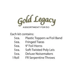 New Year's Eve Gold Legacy Party Kit For 10 10 New Year's Eve Gold Legacy Party Kit For 10 -Bulk Party Supplies Shop 88780NRBKG i4