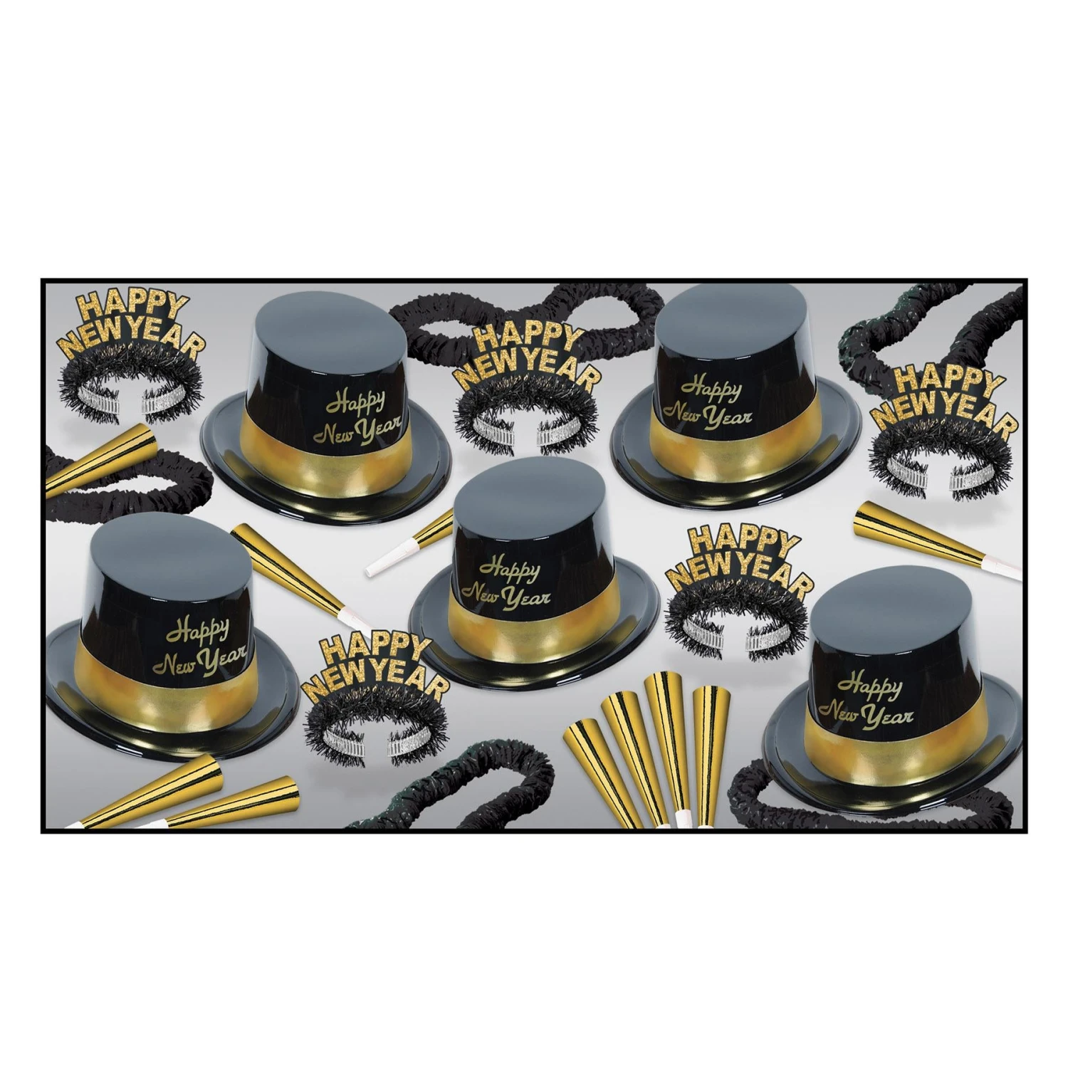 New Year's Eve Gold Legacy Party Kit For 10 1 New Year's Eve Gold Legacy Party Kit For 10