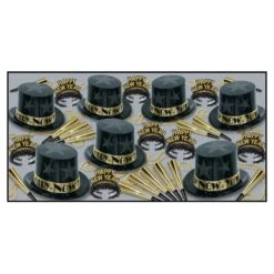 Gold New Year Star New Year's Eve Party Kit For 50 People