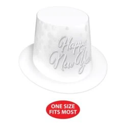 Whiteout New Year Hi-Hat (Case Of 25) -Bulk Party Supplies Shop 88871 25 i5 whiteout new year hi hat