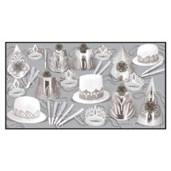 Silver Dollar New Year's Eve Party Kit For 50 People