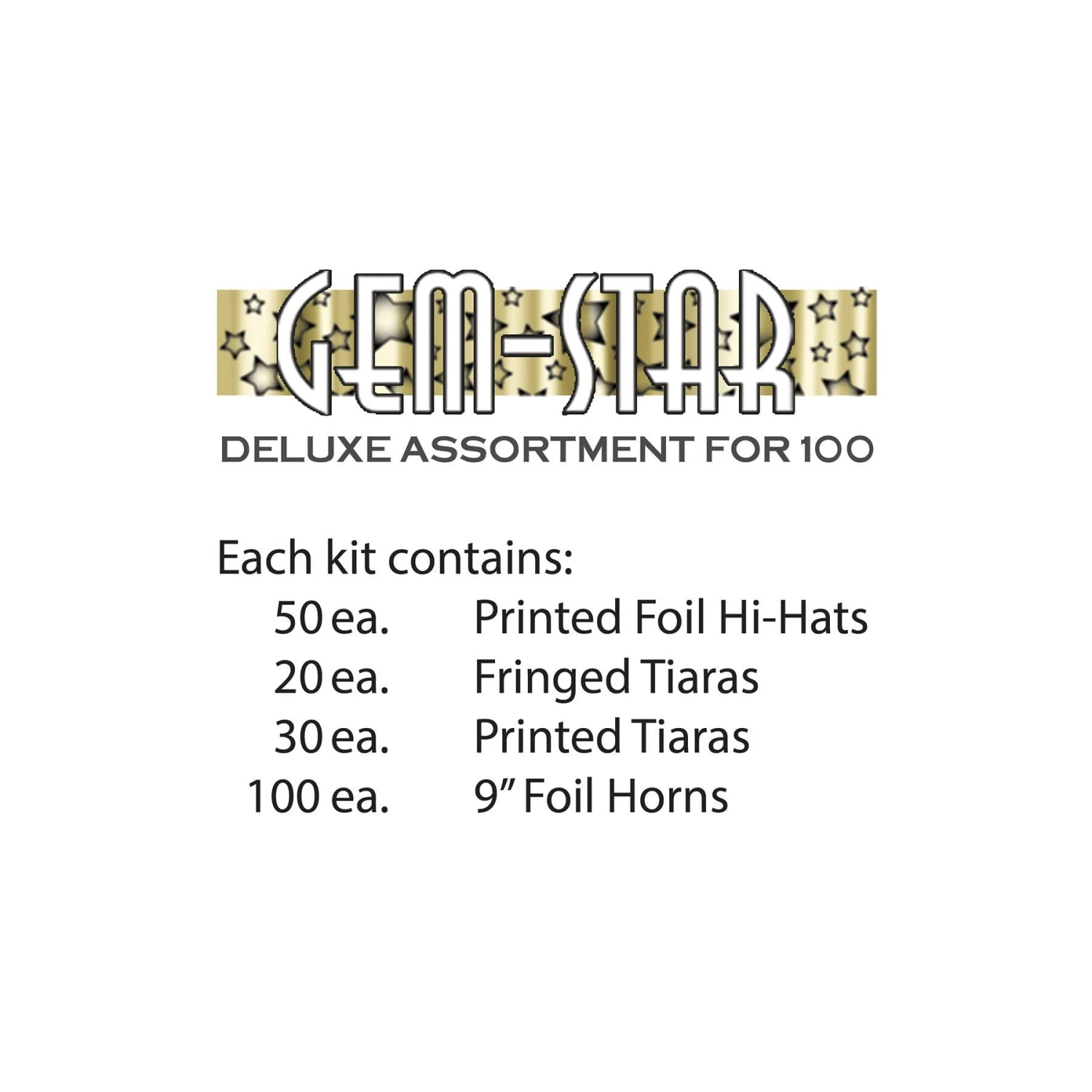 Gem-Star Deluxe Gold New Year's Eve Party Kit For 100 People 2 Gem-Star Deluxe Gold New Year's Eve Party Kit For 100 People - Image 2