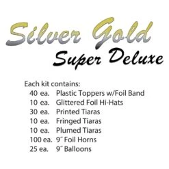 Silver Gold Super Deluxe New Year's Eve Party Kit For 100 People -Bulk Party Supplies Shop 88938 100 i4