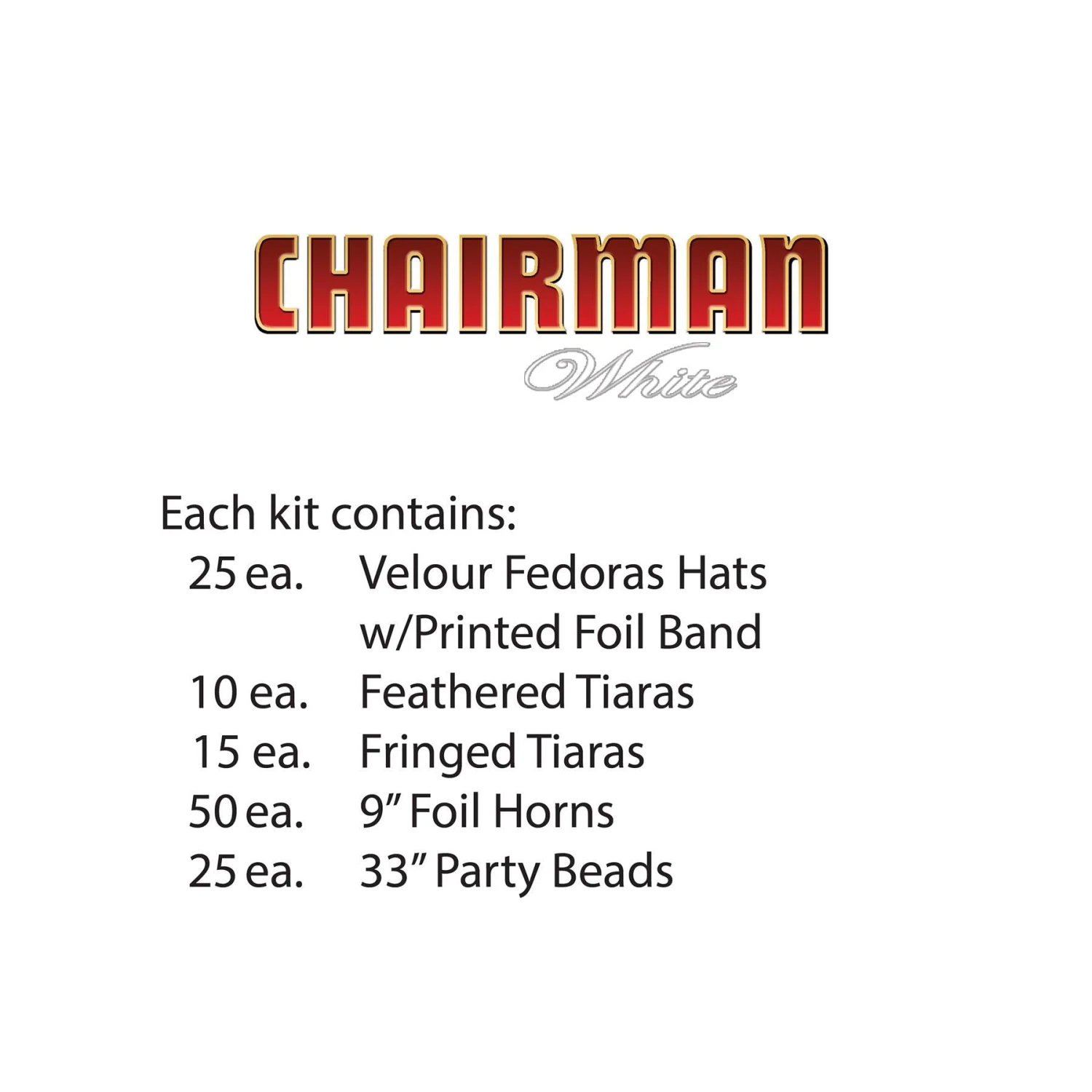 Chairman White New Year's Eve Party Kit For 50 People 3 Chairman White New Year's Eve Party Kit For 50 People - Image 3