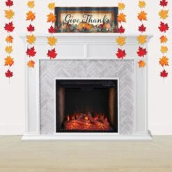 Thanksgiving Deluxe Fabric Autumn Leaves Stringers (3 Per Package) -Bulk Party Supplies Shop 90016 i2