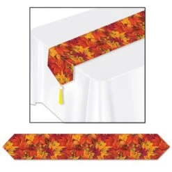 Thanksgiving Printed Fall Leaf Paper Table Runner