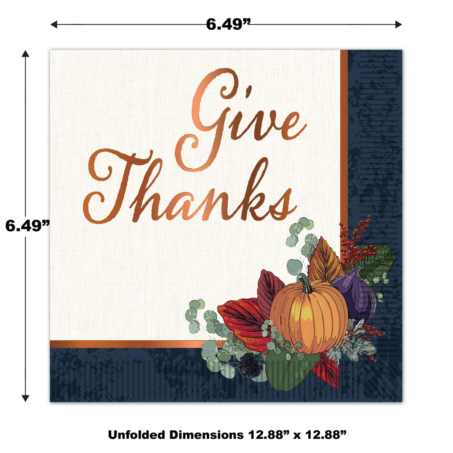Fall Thanksgiving Luncheon Napkins (16 Per Package) 6 Fall Thanksgiving Luncheon Napkins (16 Per Package) - Image 6