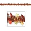 Thanksgiving Metallic Autumn Leaf Garland -Bulk Party Supplies Shop 90300