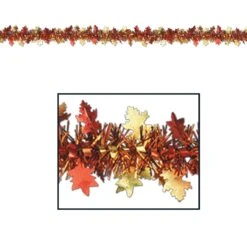 Thanksgiving Metallic Autumn Leaf Garland