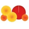 Thanksgiving Accordion Paper Fans - Assorted Golden-yellow - Orange - Red (5 Per Package)