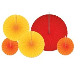 Thanksgiving Accordion Paper Fans - Assorted Golden-yellow - Orange - Red (5 Per Package)