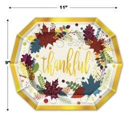 Friendsgiving Dinner Paper Plates 9 Inch (8 Per Package) -Bulk Party Supplies Shop 90331 I5