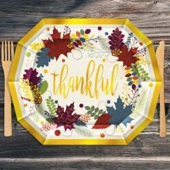 Friendsgiving Dinner Paper Plates 9 Inch (8 Per Package) -Bulk Party Supplies Shop 90331 i2