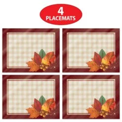 Thanksgiving Plastic Fall Placemats (4 Per Package) 11 Thanksgiving Plastic Fall Placemats (4 Per Package) -Bulk Party Supplies Shop 90581 i7 1