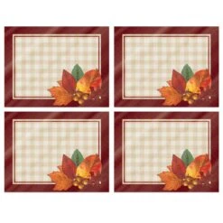 Thanksgiving Plastic Fall Placemats (4 Per Package)