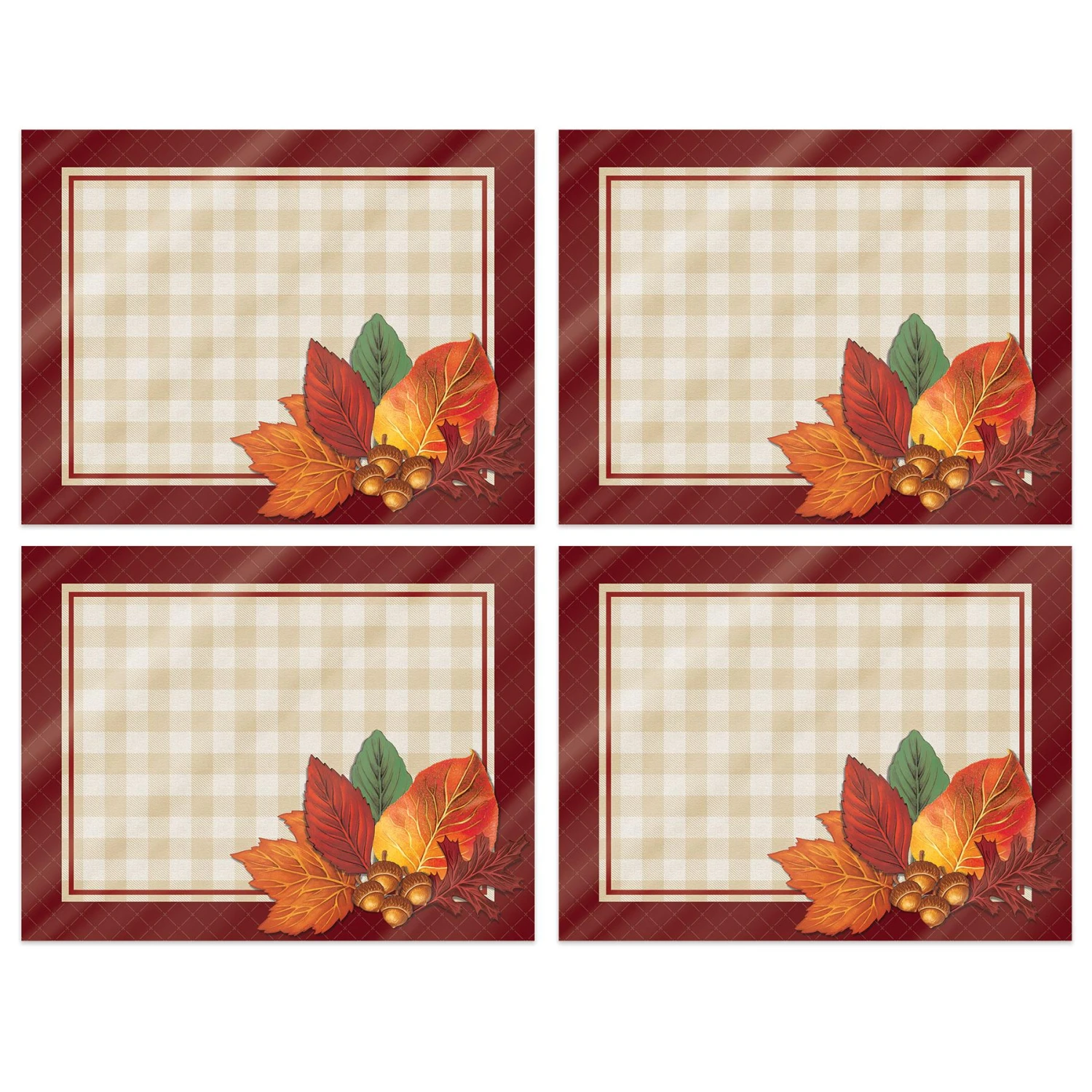 Thanksgiving Plastic Fall Placemats (4 Per Package) 1 Thanksgiving Plastic Fall Placemats (4 Per Package)
