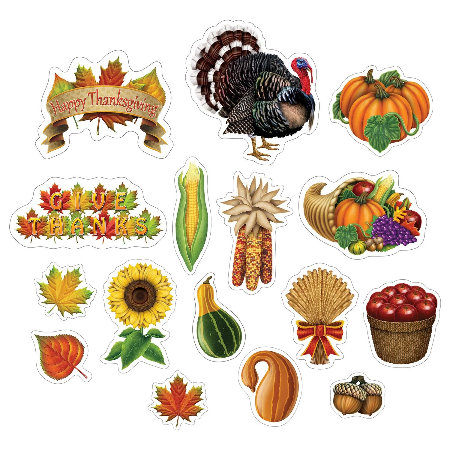 Thanksgiving Cutouts (16 Per Package) 1 Thanksgiving Cutouts (16 Per Package)