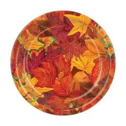 Thanksgiving Fall Leaf Paper Plates 7 Inch (8 Per Package)