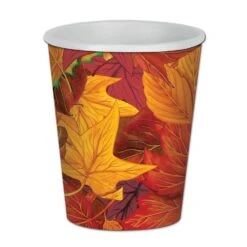 Thanksgiving Fall Leaf Beverage Cups (8 Per Package)