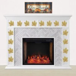 Thanksgiving Glittered Fall Leaves (4 Per Package) 8 Thanksgiving Glittered Fall Leaves (4 Per Package) -Bulk Party Supplies Shop 90825 i2