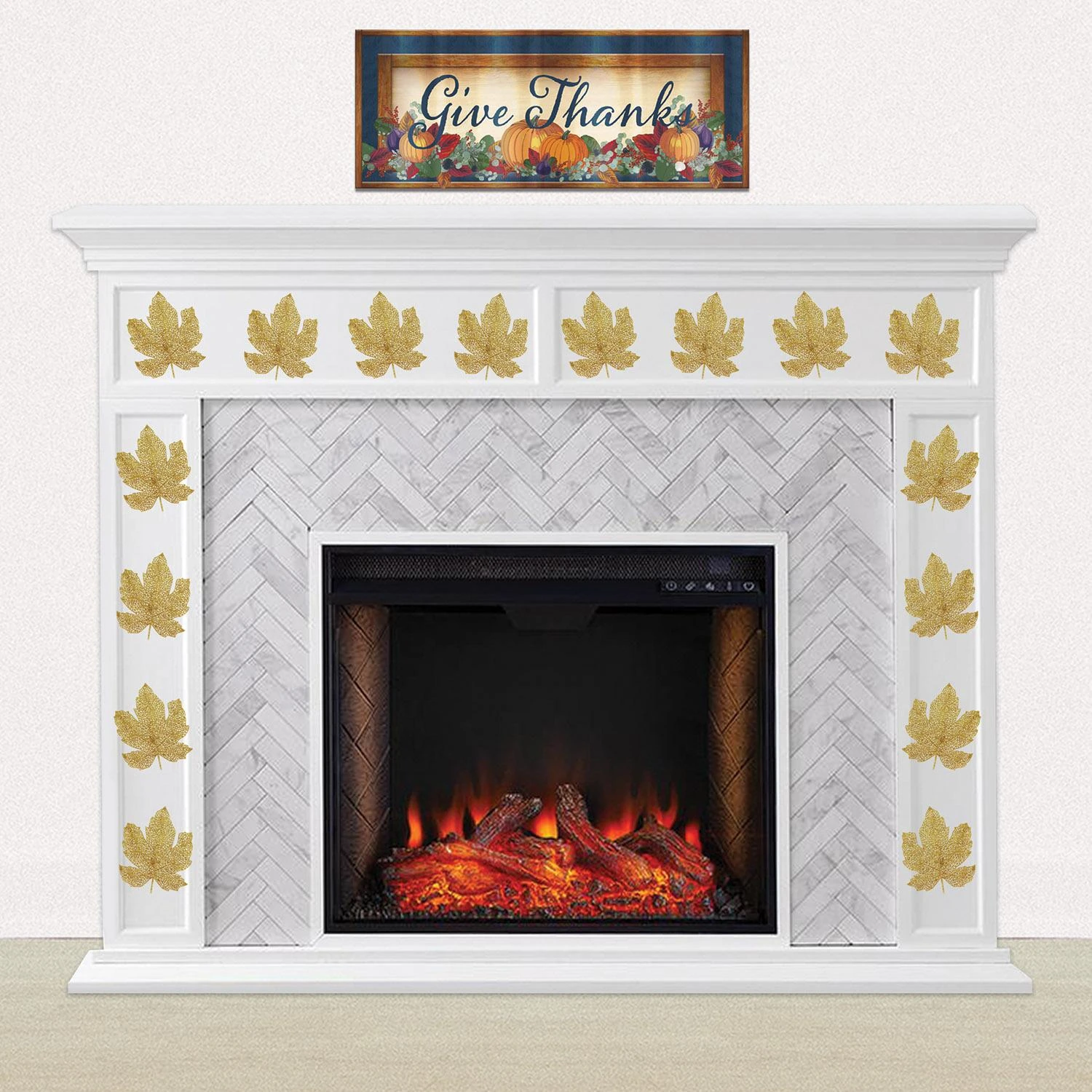 Thanksgiving Glittered Fall Leaves (4 Per Package) 3 Thanksgiving Glittered Fall Leaves (4 Per Package) - Image 3