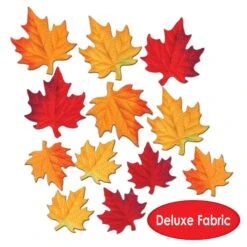 Thanksgiving Deluxe Fabric Autumn Leaves (12 Per Package) -Bulk Party Supplies Shop 90847 i4