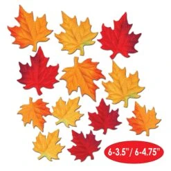 Thanksgiving Deluxe Fabric Autumn Leaves (12 Per Package) -Bulk Party Supplies Shop 90847 i5