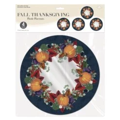 Plastic Fall Thanksgiving Round Placemats (4 Per Package) 9 Plastic Fall Thanksgiving Round Placemats (4 Per Package) -Bulk Party Supplies Shop 90925 i3