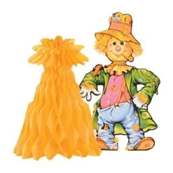 Scarecrow With Tissue Cornshock Centerpiece