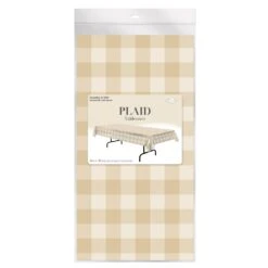 Thanksgiving Plaid Tablecover - Beige & Cream -Bulk Party Supplies Shop 99113 i3