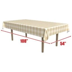 Thanksgiving Plaid Tablecover - Beige & Cream -Bulk Party Supplies Shop 99113 i5