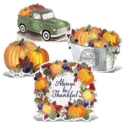 Foil Fall Thanksgiving Cutouts With Easels (4 Per Package)