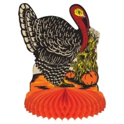 Thanksgiving Vintage Fall Harvest Turkey Centerpiece