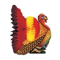 9 Inch-Thanksgiving Tissue Turkey Centerpiece