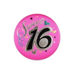 Sweet 16 Birthday Satin Button