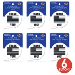 Thank You! Law Enforcement Button- Flag -Bulk Party Supplies Shop BT024 i3 2