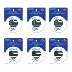 Thank You! Law Enforcement Button- Heart Flag -Bulk Party Supplies Shop BT027 i3 1