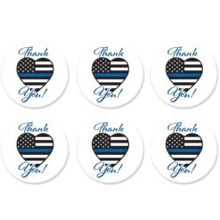 Thank You! Law Enforcement Button- Heart Flag -Bulk Party Supplies Shop BT027 i7